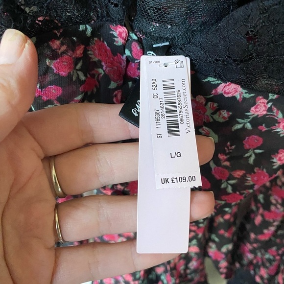 For Love & Lemons x Victoria's Secret Floral Valentines Day Romantic Robe Size L - Picture 4 of 7